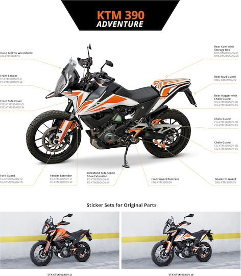Moto Discovery Motorcycle Wheel Mudguard for KTM 390 Adventure Black 1pcs