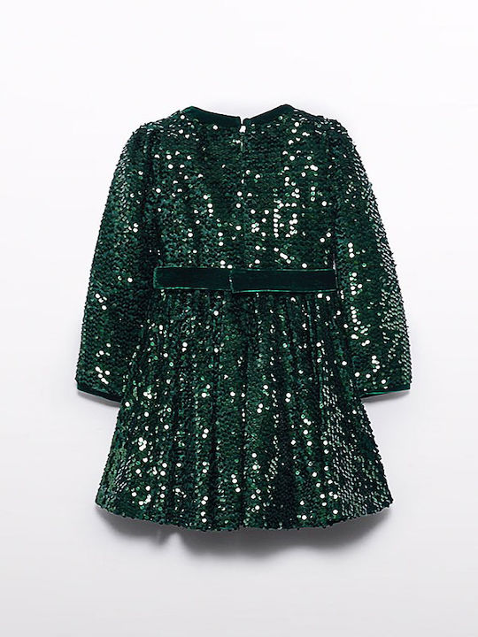 Abel & Lula Children's Dress with Sequins Green