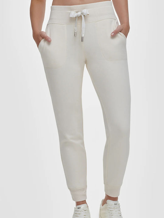 DKNY Pantaloni de trening pentru femei Ivory