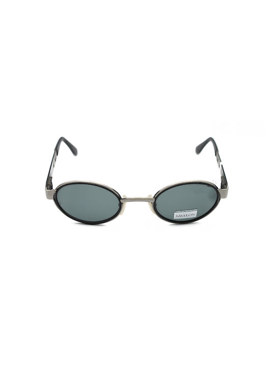 Babylon Men's Sunglasses with Silver Metal Frame and Green Mirror Lens B106-3315-0