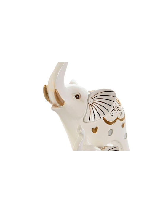 Figurină Decorativă Home Esprit Elefant Alb Auriu Romantic 11 X 8 X 19 Cm