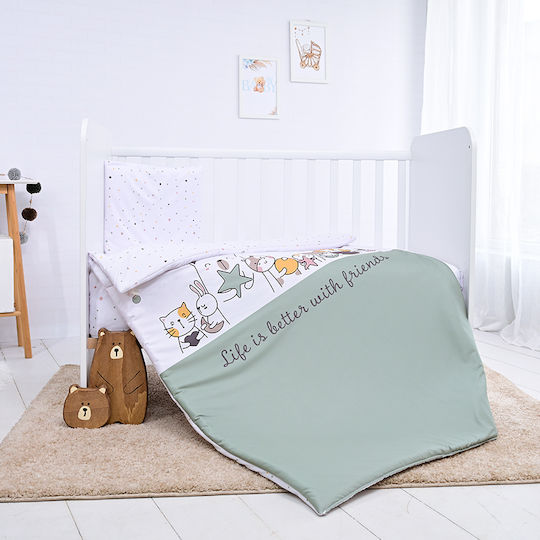 Lorelli Σет За Количка Cosy Ranforce Happy Friends Мента 3бр