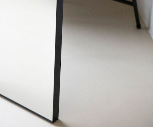 Andrea House Gewölbter Boden- oder Standspiegel mit Schwarzem Aluminiumrahmen 160x50cm