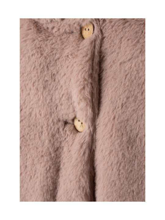 Evita Kids Fur Coat with Hood SOAPY MILL