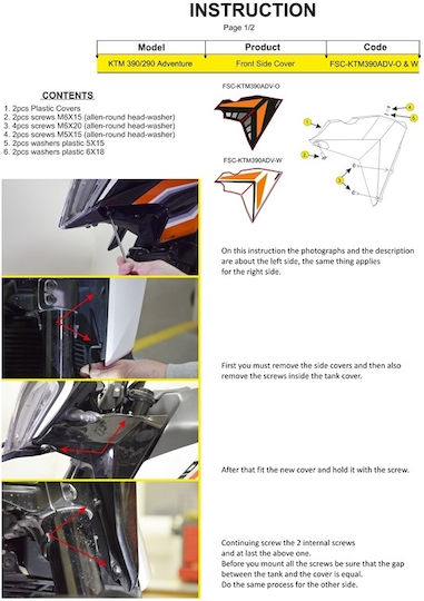 Moto Discovery Прозрачна козирка Мотоциклет за KTM 390 Приключение FSC-KTM390ADV-O