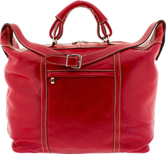 Geantă de voiaj medie din piele MB843-Roșu