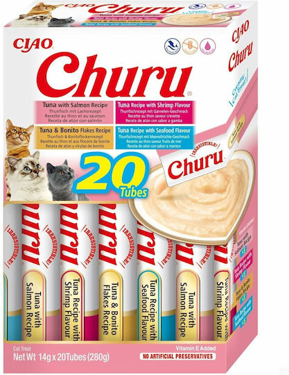 Inaba Katzenleckerlis mit Huhn / Fisch für Erwachsene Katzen 1 Stück 201 g