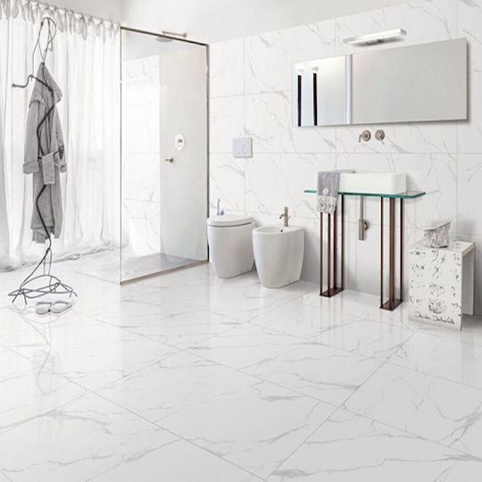 Karag Polo Carrara Placă Interior Porțelanat Lucios 120x60cm Alb