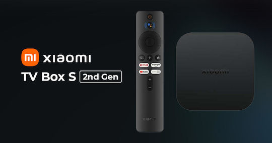 Xiaomi TV Box Mi Box S 2nd Gen PFJ4151EU 4K UHD με WiFi USB 2.0 2GB RAM και 8GB Αποθηκευτικό Χώρο με Λειτουργικό Android και Google Assistant