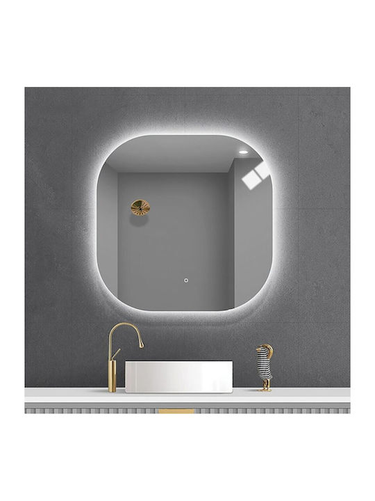 Gloria Bathroom Mirror Led Touch made of Plastic 60x60cm