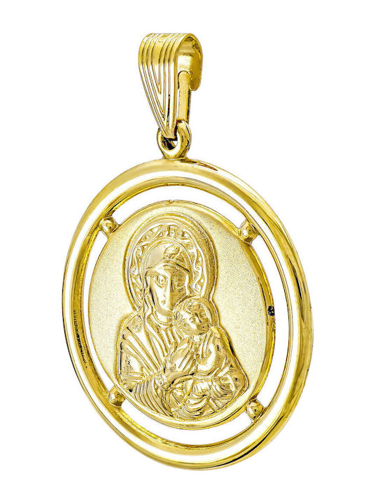Kiriakos Gofas Pendant Kids Talisman Double Sided made of Gold 14K PA735