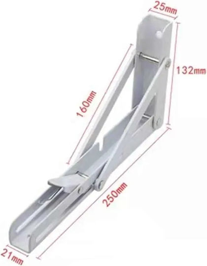 Klappbar Eckregal Metallisch in Weiß Farbe 2Stück 108088