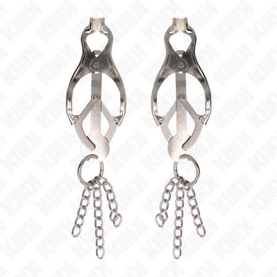 Kink Nipple Clamps in Silver Color 2pcs