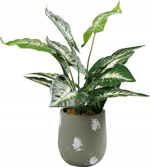 Artificial Plant in Small Pot Alocasia Green 40cm