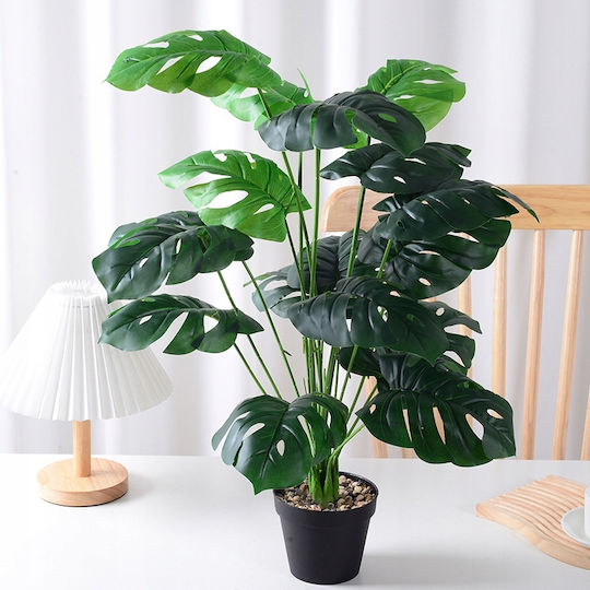 Изкуствено растение в саксийка Monstera Green 33см