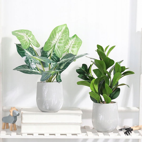 Artificial Plant in Small Pot Alocasia Green 40cm