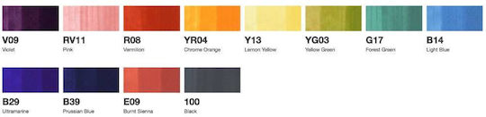 Copic Sketch 12 Colours Set B