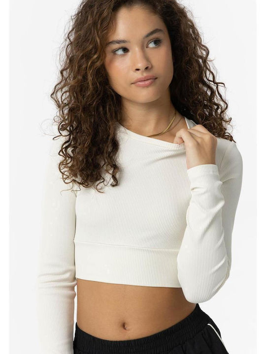 Παιδικό Crop Top Μακρυμάνικο Εκρού