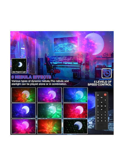 Factory Lumini LED Lampă de proiecție pentru copii cu Proiecție de Stele Alb cu difuzor Bluetooth