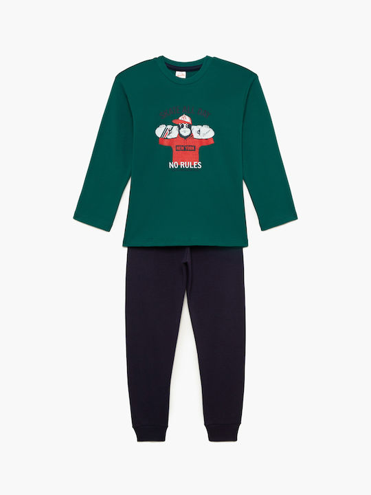 Minerva Kids Pyjamas Winter Cotton Green