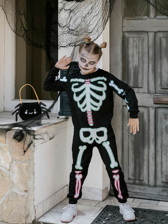 Skeleton Costume Light Blue Fuchsia & Mint Green Details