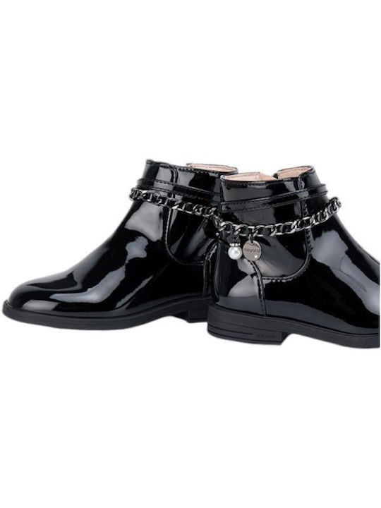 Mayoral Kids Patent Leather Boots Black