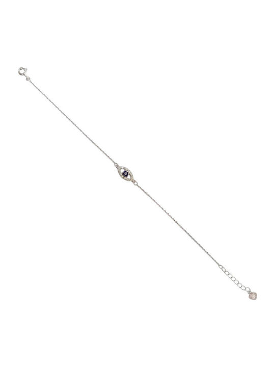 Prince Silvero Brățară Pentru Femei Cu Design Ochi Protector Din Argint Cu Zircon 20cm