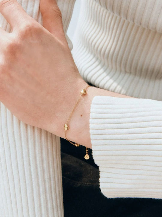 Edblad Women's Bracelet with Heart Design in Gold Plated Steel 5cm