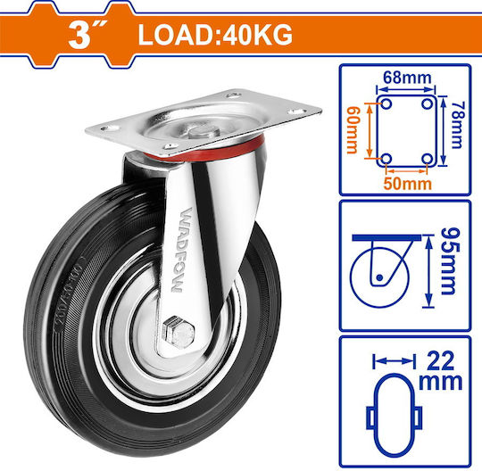 Wadfow WJL3332 Wheels Swivel 50pcs