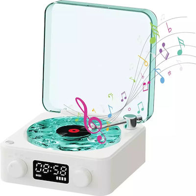 Vintage Vinyl Design Bluetooth-Lautsprecher mit Batterielaufzeit bis zu 6 Stunden Sea salt white