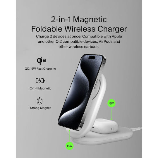 Belkin Magsafe Charger 15W Whites (BoostCharge 2-in-1)