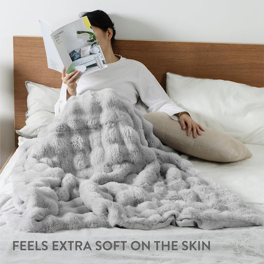 Homelevel Homelevel Faux Furry Blanket Sofa 127x152cm Gray