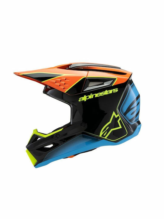 Alpinestars SM3 Youth Fray Black/Orange/Yellow Fluo Glossy Kinder Motorradhelm Motocross DOT / ECE 22.06 1060gr