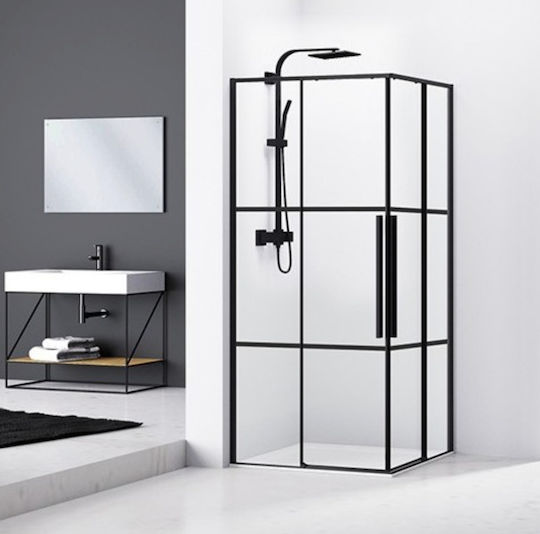 Sparke Καμπίνα Ντουζιέρας με Συρόμενη Πόρτα 80x80x195cm Black
