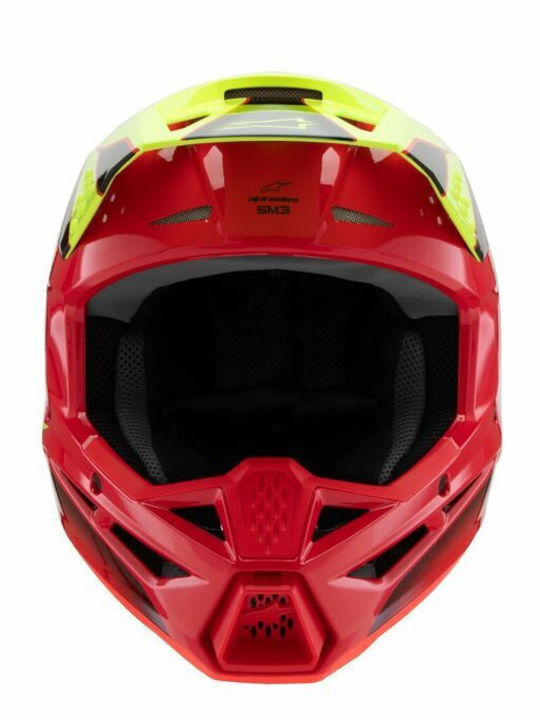 Alpinestars SM3 Red/Yellow Fluo/Black Glossy Child Motorcycle Helmet Motocross DOT ECE 22.06 1060g