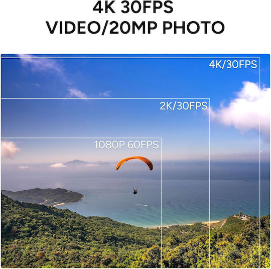 SJCAM C110+ Action Camera 4K Ultra HD Υποβρύχια (με Θήκη) Standard με Οθόνη και Wi-Fi Μαύρη