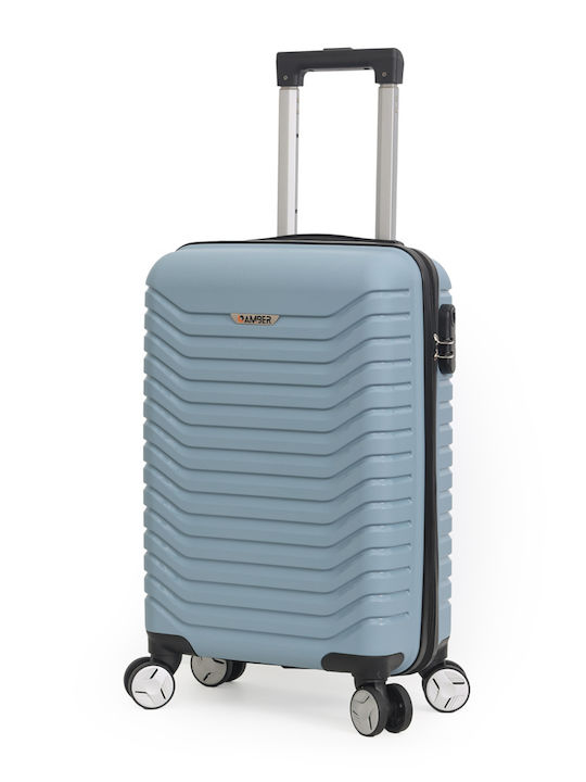 Amber Cabin Travel Suitcase Hard Blue with 4 Wheels Height 55cm AM1008/50-CIEL