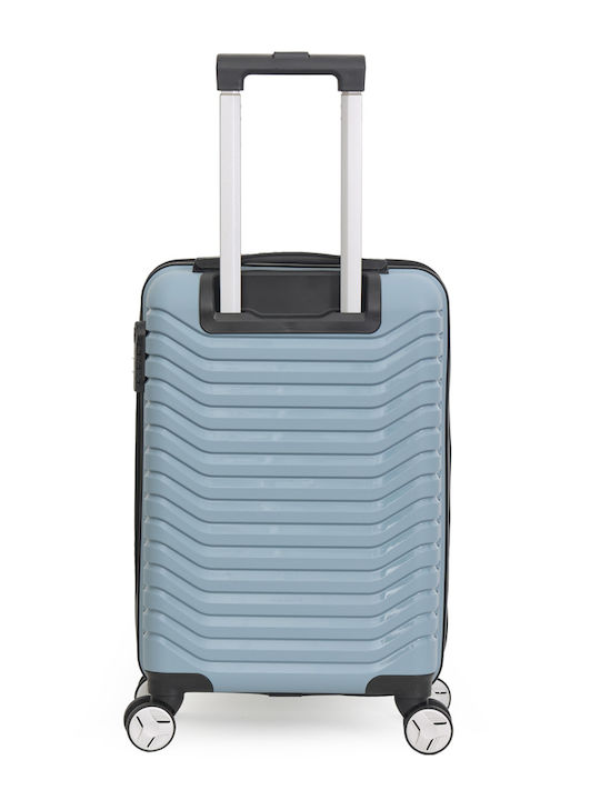 Amber Cabin Travel Suitcase Hard Blue with 4 Wheels Height 55cm AM1008/50-CIEL