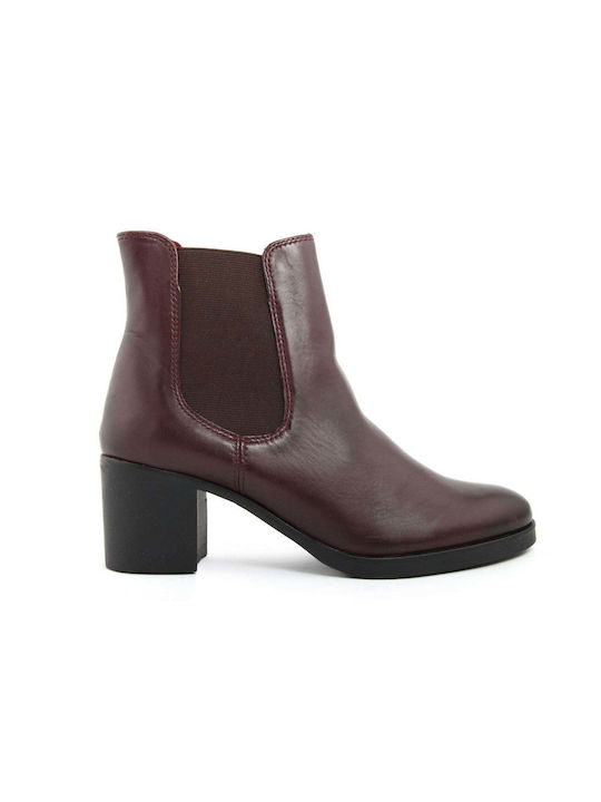 Fashion Attitude Leather Women's Ankle Boots Burgundy