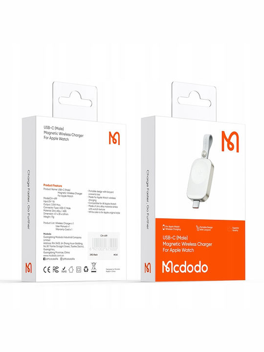 Mcdodo Usb-c Индуктивно Зарядно за Apple Watch 8 9 Se Ultra Каишка