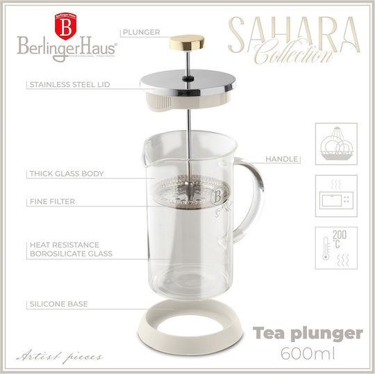 Berlinger Haus Cafetieră cu Filtru Manual din Oțel Inoxidabil Argintie 600ml