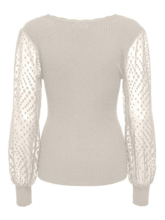 Only Life Damen Langarm Pullover Beige