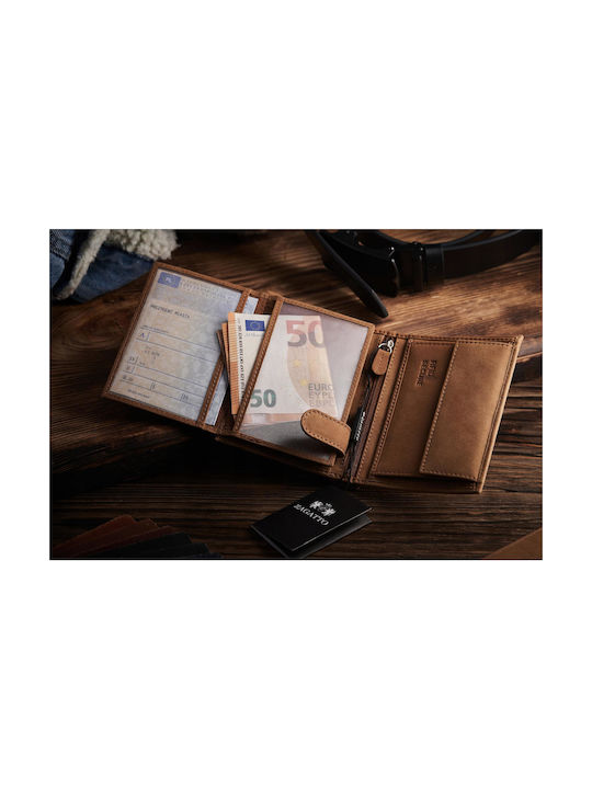 Zagatto Naturbraune Lederbrieftasche Zg-n4-f10 Herren