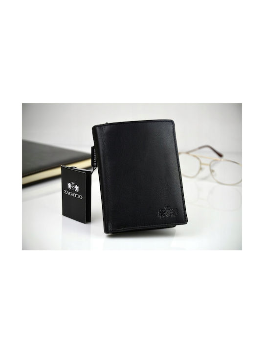 Zagatto Natural Black Leather Wallet Zg-n4-f2 Men's