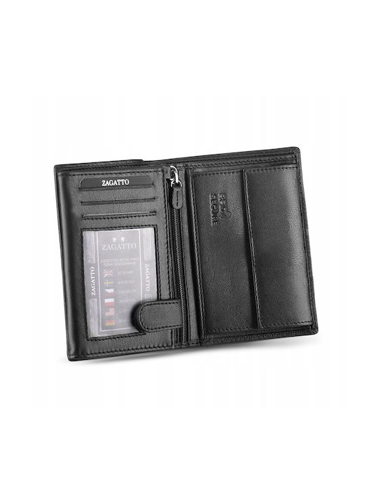 Zagatto Natural Black Leather Wallet Zg-n4-f2 Men's