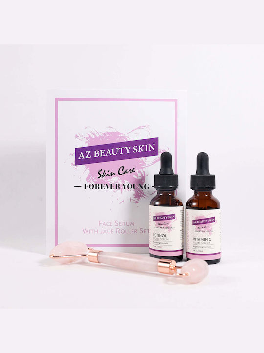 Anti-Ageing Skin Care Set 1 X Quartz Roller 2 Facial Serums 2x 30 Ml Az Beauty Skin