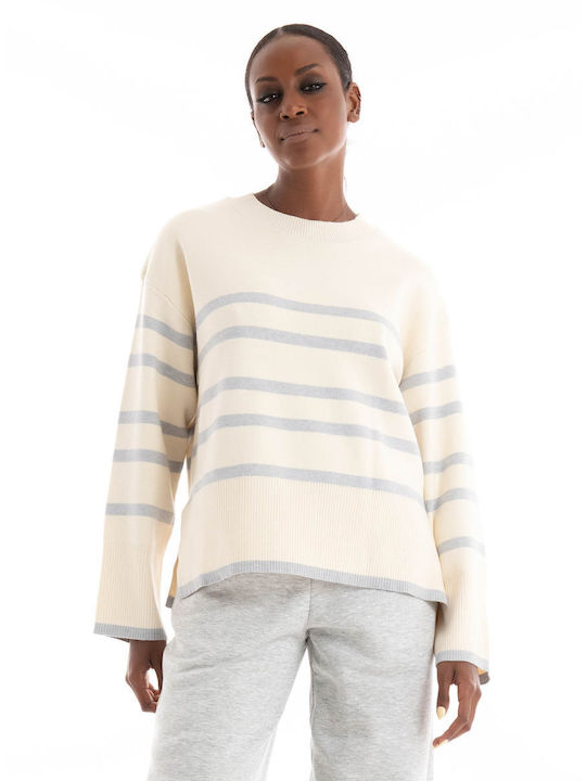 Vero Moda Women's Sweater Striped Ecru