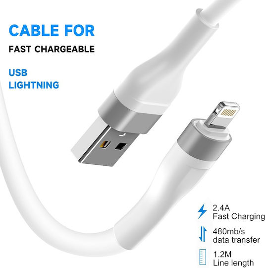 Lito USB-A to Lightning Cable 60W White 1.2m
