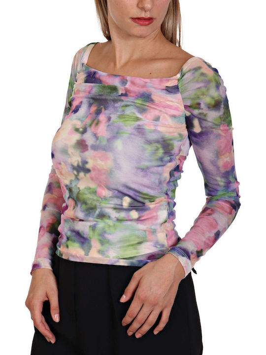 Women's Blouse Off-Shoulder Pink