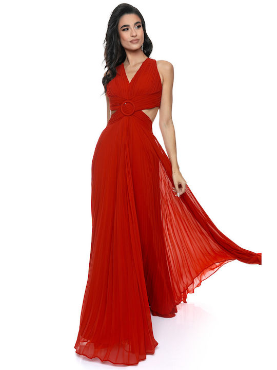 RichgirlBoudoir Maxi Evening Dress with Sheer Red, Royal Blue